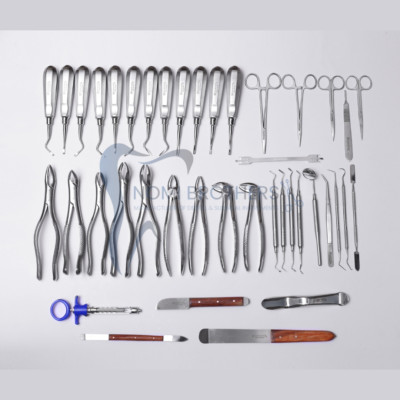 74-Piece Oral Surgery Extracting Forceps & Elevators Kit