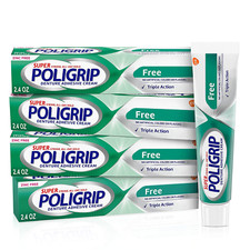 Super Poligrip Zinc Free Denture and Partials Adhesive Cream, 2.4 Ounce Pack of