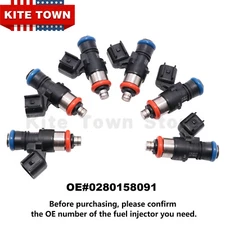 6Pcs Fuel Injectors - For 0280158091 Ford Edge Lincoln MKZ Mercury Mazda CX-9