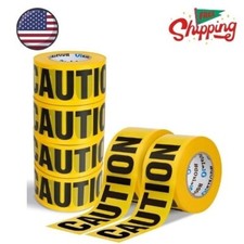 Yellow Caution Tape Bulk 6 Pack, 3inch x 6000 ft, Construction Tape
