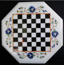 12 " Marmor Schach Table Top Pietra Dura Kunst Inlay Work Handmade Wohndeko Gift