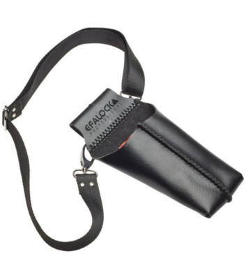 Friseur Werkzeugtasche Scherentasche Leder Holster Gürteltasche schwarz Schulter