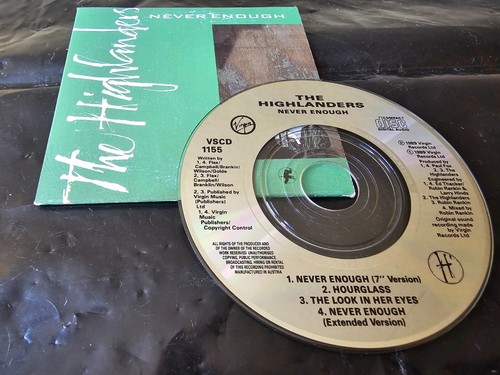 HIGHLANDERS (THE) - NEVER ENOUGH 89 3" MINI CD SINGLE (VIRGIN): NR MINT