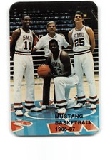 1986 TERRY WILLIAMS, SCOTT JOHNSON SMU Mustangs Men's Basketball Schedule Card