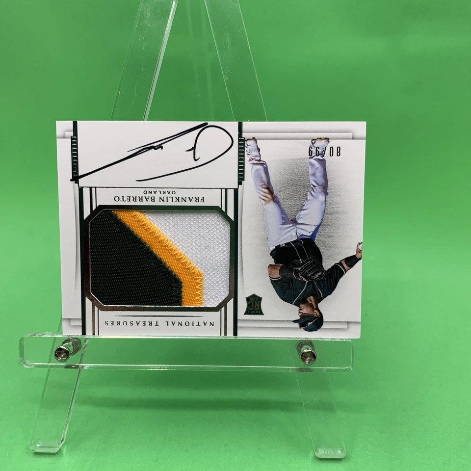 НАШИВКА 2017 PANINI NATIONAL TREASURES FRANKLIN BARRETO RPA С АВТОГРАФОМ /99 больных 3 цвета - Изображение 2 из 4