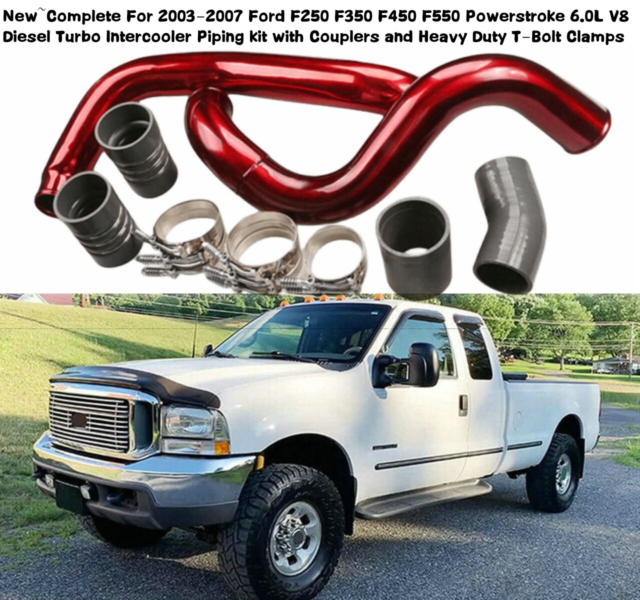 2003-2007 Ford F250 F350 6.0L Powerstroke Diesel Intercooler Pipe & Boot Kit