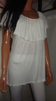 Blind Date luftiges Sommer Shirt Weiß Carmen-Ausschnitt Neu mit Etikett Gr 40/42