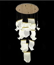 Modern LED simple stair chandelier crystal light luxury living room lamp Lights