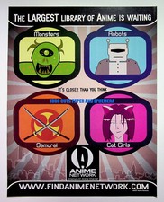 Anime Network TV Channel 2007 Monsters Robots Samurai Print Magazine Ad Poster