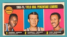 1970  Topps #3 Johnny Green / Darrall Imhoff / Lou Hudson LL Basketball Card E