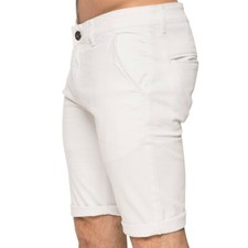 Enzo Mens Chino Shorts Slim Fit Cotton Stretch Casual Summer Beach Half Pants