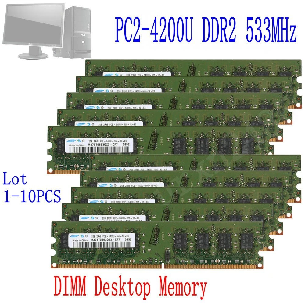 Kit RAM A-Tech 4GB (2x2GB) DDR2 PC2-4200 533MHz Non-ECC 240-Pin