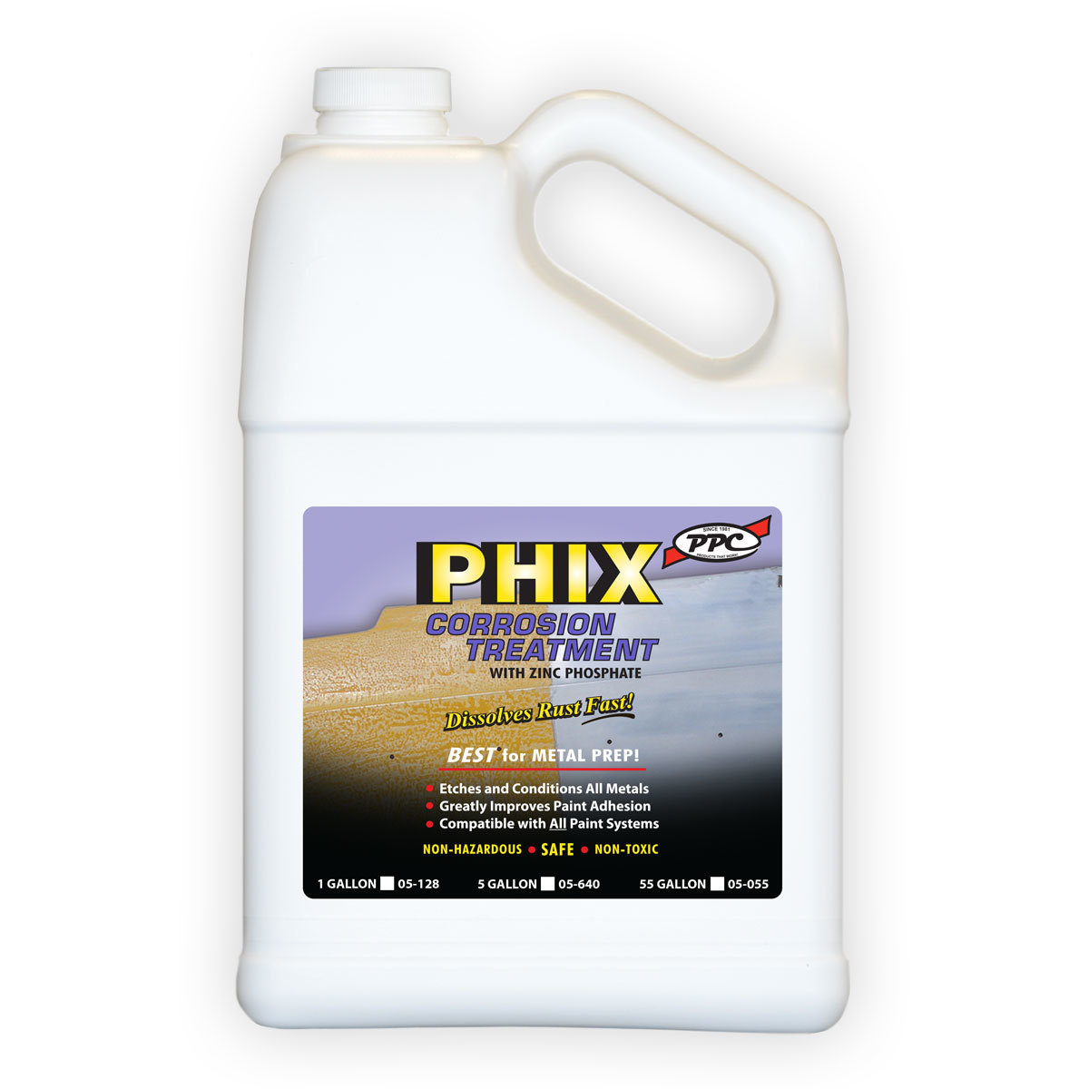 Phix Rust PPC PHIX Corrosion Treatment 05-128 1 Gallon Bottle Protective Products ...