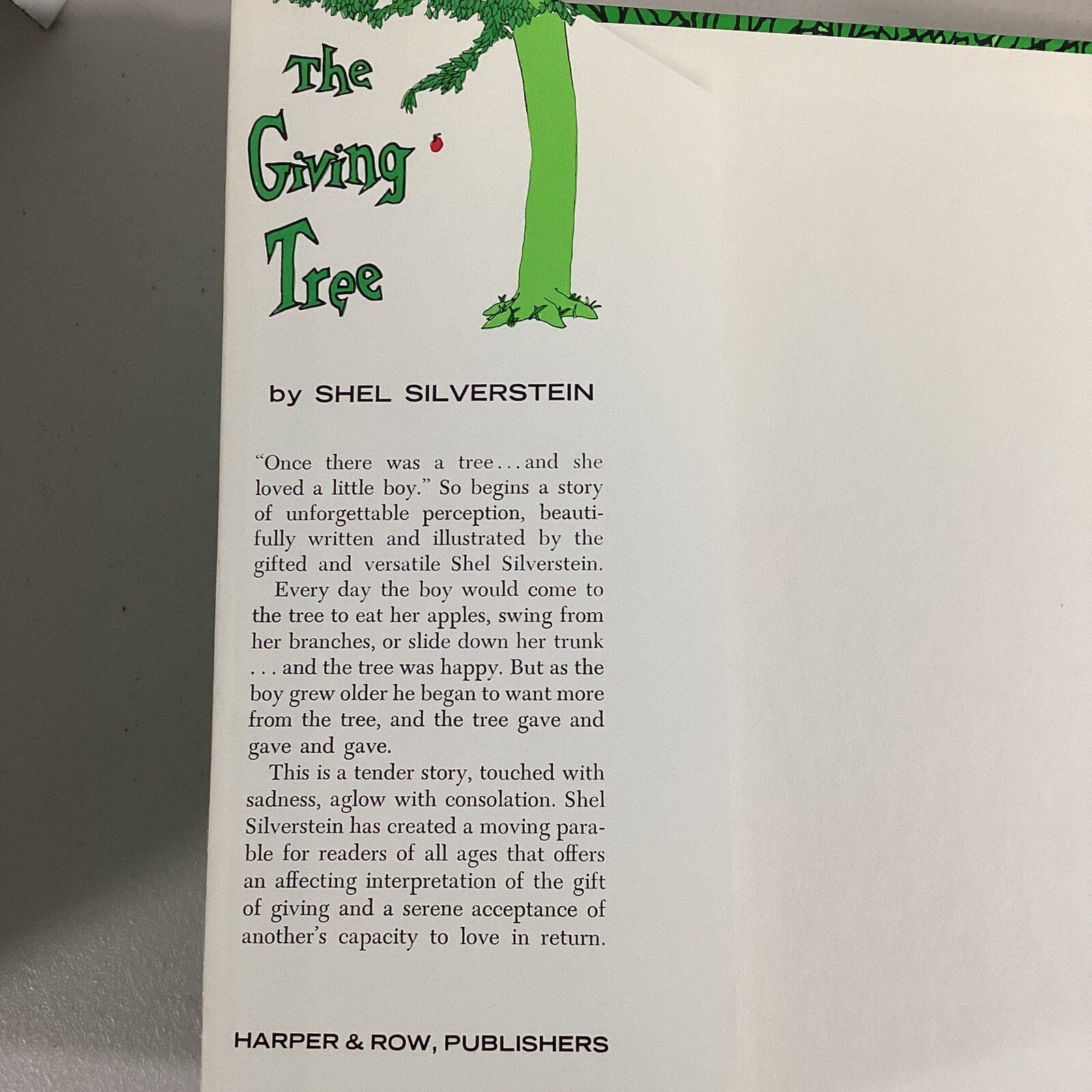 FILA Shel Silverstein THE GIVING TREE 1964 Harper & Row 1ST Edition Dust Jacket HR TE