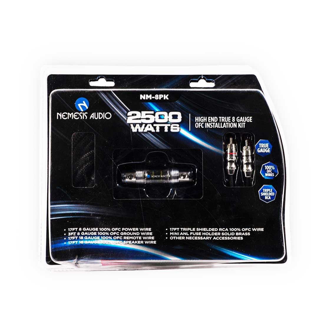 Nemesis Audio NM-8PK 2500W High End True 8 Gauge OFC Car Audio