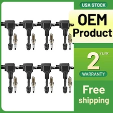 8X Ignition Coil + 8X Spark Plug for Nissan Armada Titan Infiniti 5.6L V8 UF510