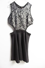 Club L Womens Lace Open Mid Evening Dress - Black - Size 14 (K80)