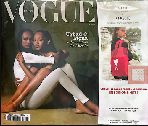 VOGUE Magazin Frankreich August 2022 AMI PARIS Tragetasche Bandana NEU Ugbad Abdi MONA