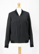 Alchemy Equipment Wool Linen Bomber Womens Jacket Uk M / 12 Grey Rrp £319 Ad