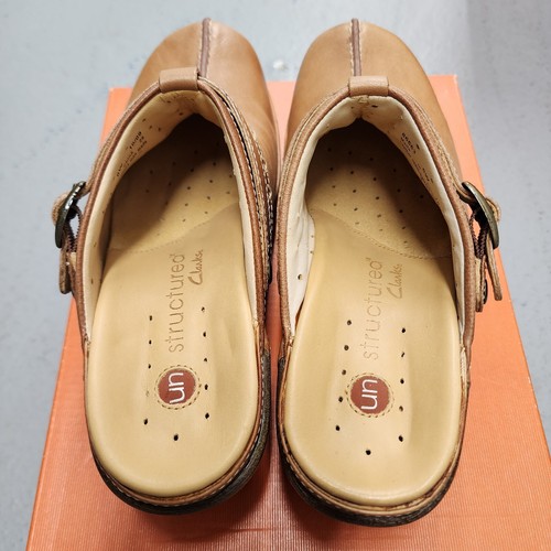 Clarks Y2K Clogs Unstructured US 6W WIDE Shoes UN.EVIDENT Strap Peanut Tan New - Picture 11 of 23