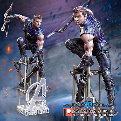 HAWKEYE, MARVEL, 1/4-1/24, FIGUR, FAN ART, 3D-DRUCK, STATUE, SANIX3D, MFW