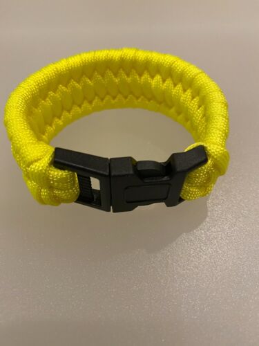 NEU Paracord 550 Survival Trilobiten Armband Handarbeit Neongelb 7 1/2" - Bild 2 von 4