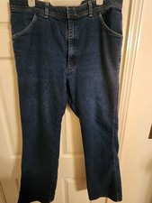 Vtg Blue Jeans Made In USA Clasp Waist 40x30