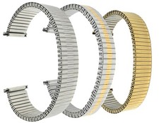 Bandini Steel Stretch Watch Strap, Expansion Watch Band, Silver, Gold 10mm-22mm