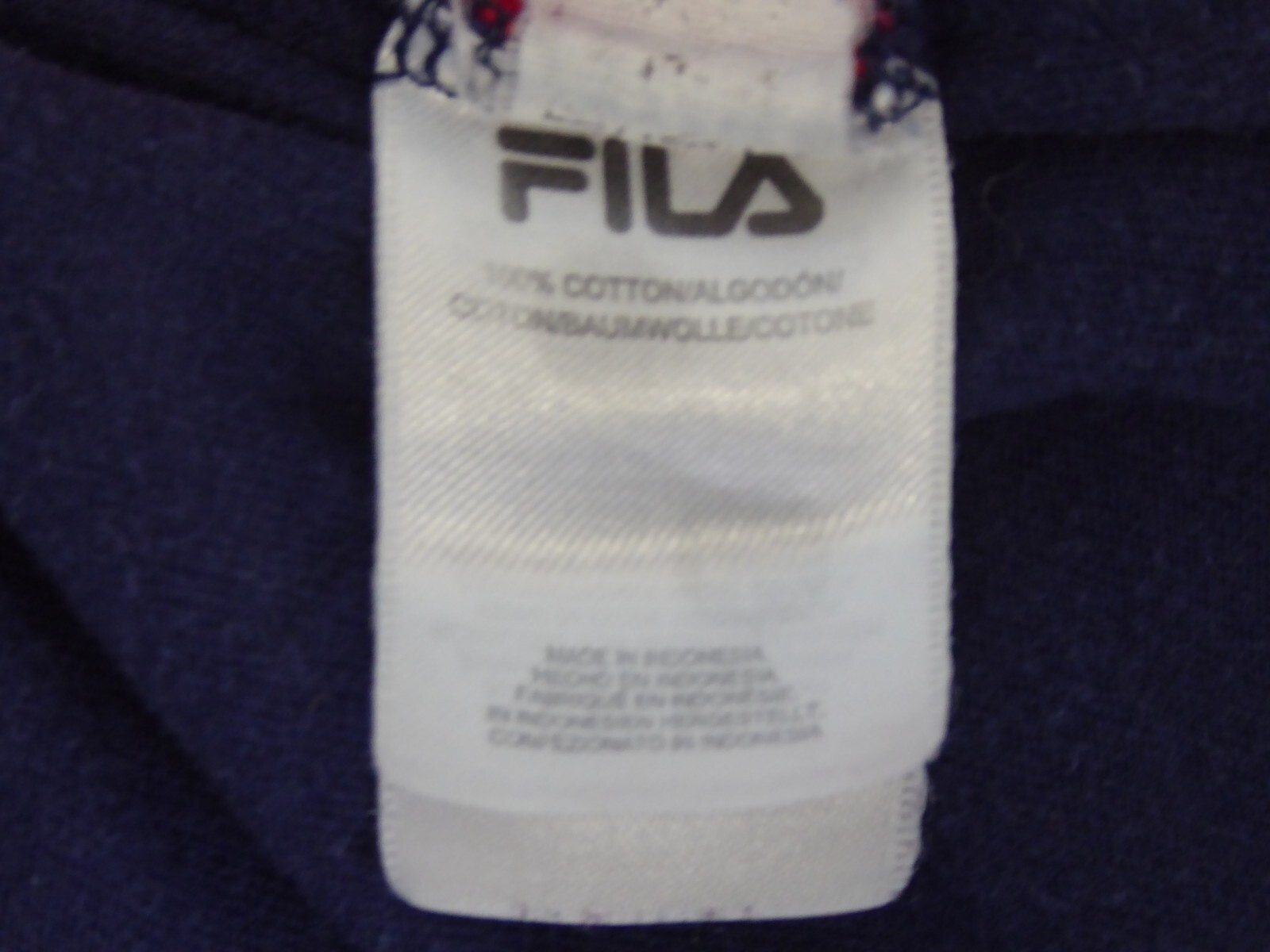 FILA Camicia Adulto Grande Blu Bianco Rosso Spellout Righe Colorblock Biella Italia