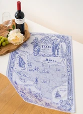 Texas Kitchen Dish/Tea Towel Blue State Map Jacquard 100% Cotton Czech Made