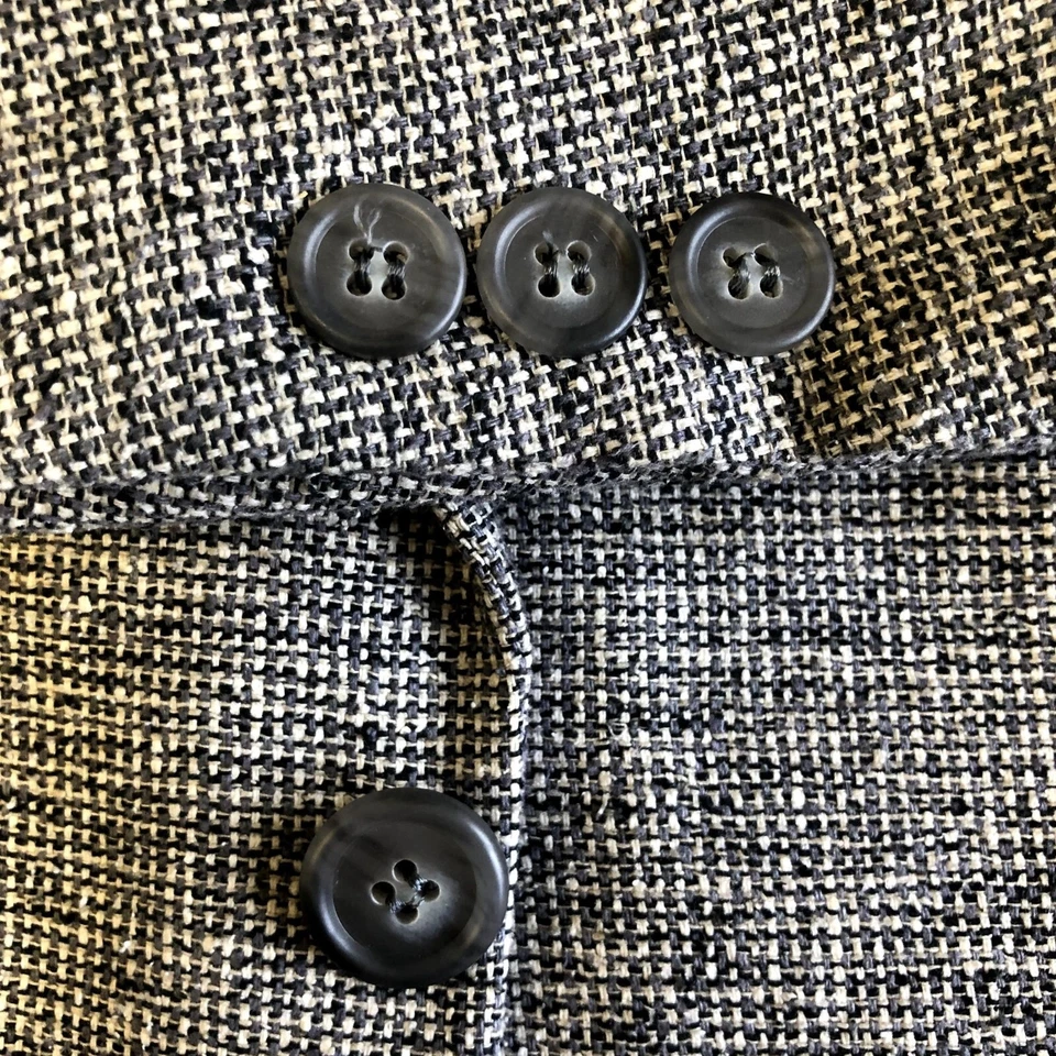 Abrigo Deportivo De Colección Bert Pulitzer Gris 100% SEDA TWEED Chaqueta Tropical Island Blazer Foto 3 de 4