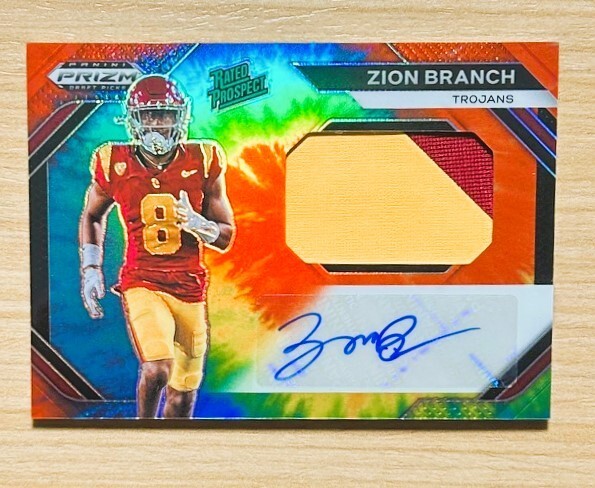 2024 Panini Prizm Draft Picks Zion Branch TIE DYE RPA /25 SP, SP