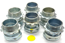 CROUSE-HINDS STRAIGHT COMPRESSION CONNECTOR 1" EMT NON-INSULATED LOT OF 6