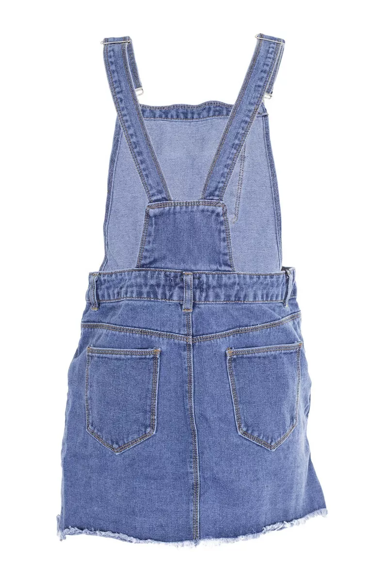 New Kids Girls Denim Dungaree Pinafore Skirt Dress Jeans Top