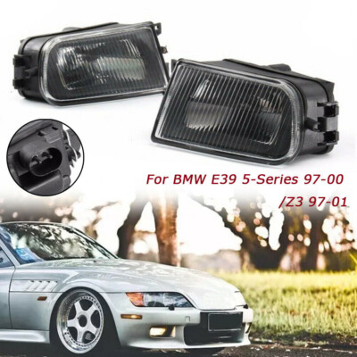 Pair Front Driving Bumper Fog Lights Spot Lamps For BMW E39 528i 540i Z3 97-00