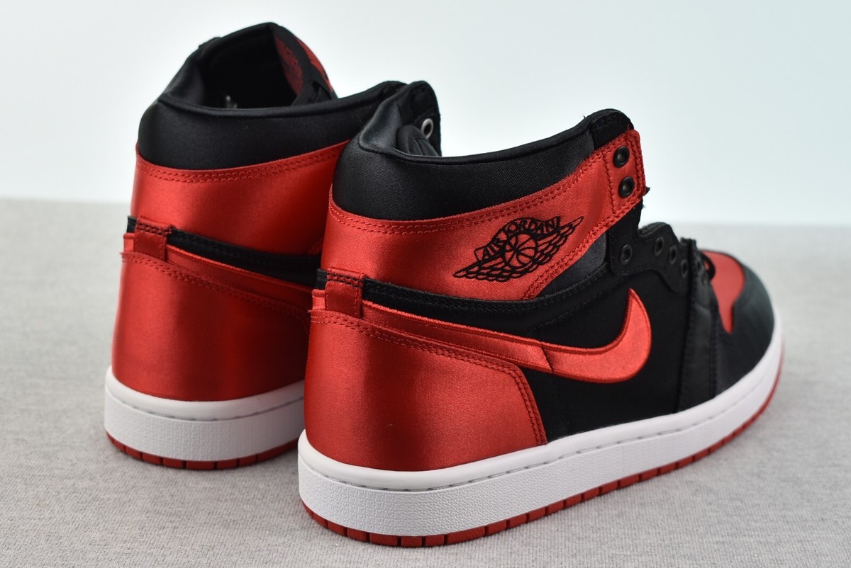 Jordan 1 Retro High Satin Bred Womens Size 9.5 FD4810-061 Black