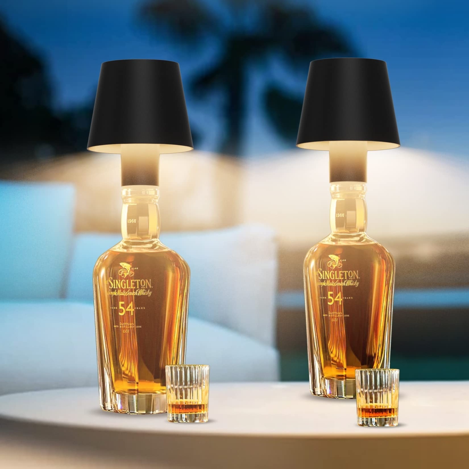 2 Pack LED Rechargeable Table Lamp Dimmable Bottle Lamp 3 Color Temperatureʌ