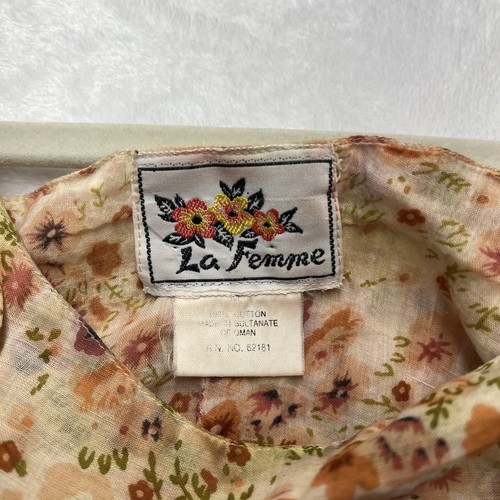 VTG 90's La Femme Spaghetti Strap Cotton Sundress Womens Medium Ditsy Floral - Picture 9 of 12