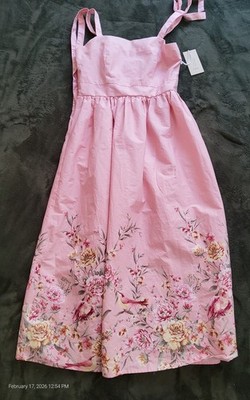 Joie Baby Pink Floral Rouched Cotton Dress Sz XL