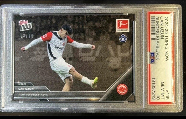 2024-25 Topps Now Can Uzun Bundesliga Black Rookie RC #03/10 PSA 10