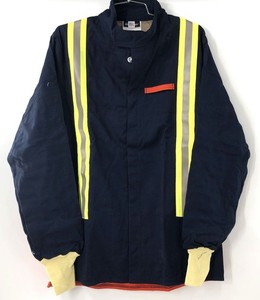 Marlan Men's Navy Blue High Vis Reflective Safety Work Jacket Quilted Lined Sz M