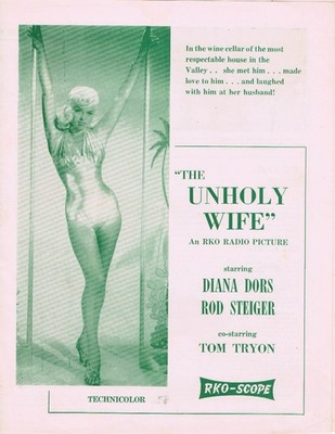 THE UNHOLY WIFE Original Australian Movie Press Sheet Diana Dors Rod Steiger