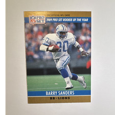 Pro Set 1990 Base Set Barry Sanders #1 Detroit Lions NFL Football RotY