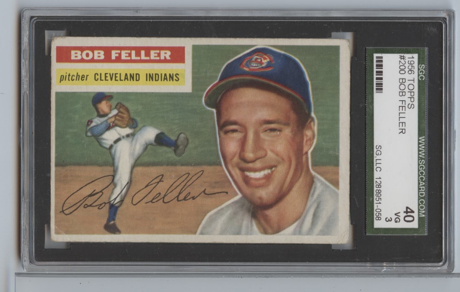 1956 Topps Bob Feller #200 SGC 3