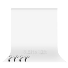 8.5x10FT White Photography Backdrop Curtain Washable Photo Background