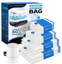 11 Pack Vacuum Storage Bags With Electric Pump 4 Sizes Space Saver For Clothes