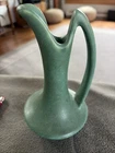 Vintage Niloak Ewer Glossy Green Pottery Pitcher Vase
