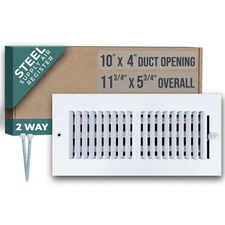 Handua 10x4 Steel Air Supply Diffuser White for Sidewall/Ceiling Duct Opening