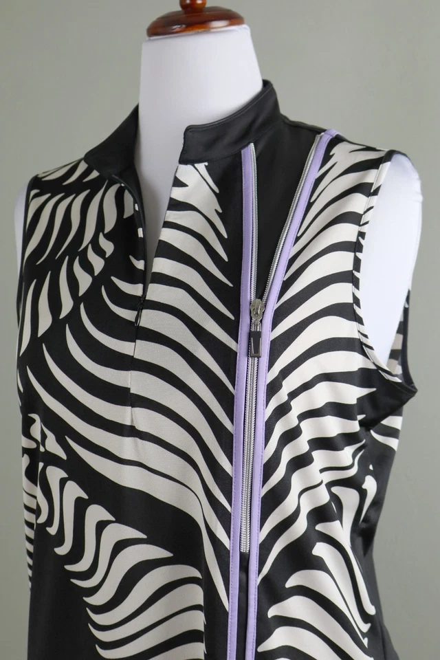 Camiseta deportiva de golf JAMIE SADOCK NUEVA CON ETIQUETAS $89 de cuero vegano 1/2 cremallera talla grande Foto 2 de 4