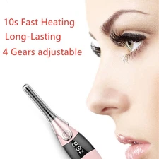 USB Electric Heated Eyelash Curler Long Lasting LCD 3D Lashes Perm Curling Tool
